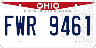 OH license plate FWR9461