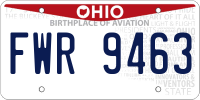 OH license plate FWR9463