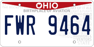 OH license plate FWR9464