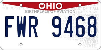 OH license plate FWR9468