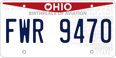 OH license plate FWR9470