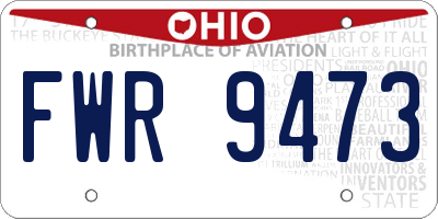 OH license plate FWR9473