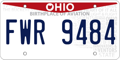 OH license plate FWR9484