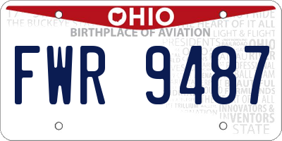OH license plate FWR9487