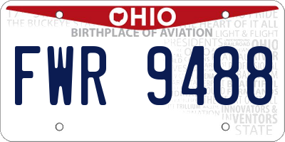 OH license plate FWR9488