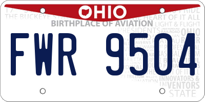 OH license plate FWR9504