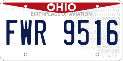 OH license plate FWR9516