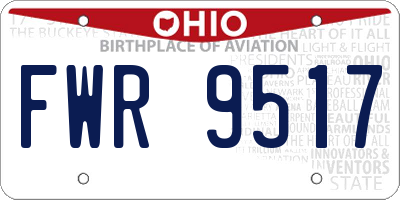 OH license plate FWR9517