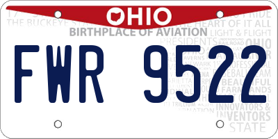 OH license plate FWR9522