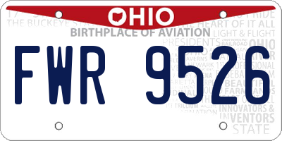 OH license plate FWR9526