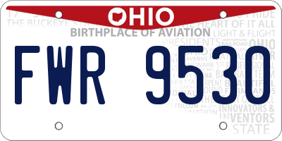 OH license plate FWR9530