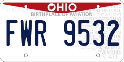 OH license plate FWR9532