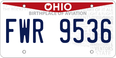 OH license plate FWR9536