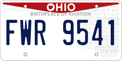 OH license plate FWR9541