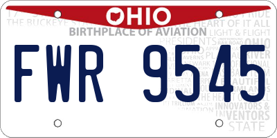OH license plate FWR9545