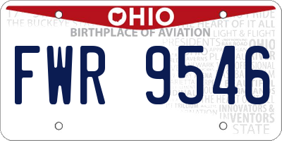 OH license plate FWR9546