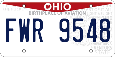 OH license plate FWR9548