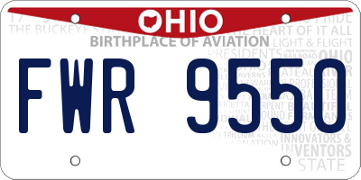 OH license plate FWR9550