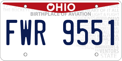 OH license plate FWR9551