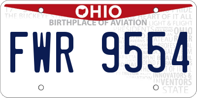 OH license plate FWR9554