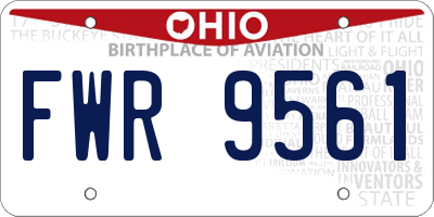 OH license plate FWR9561