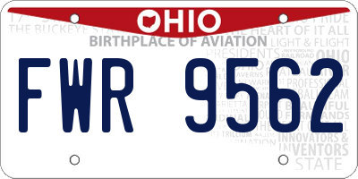 OH license plate FWR9562