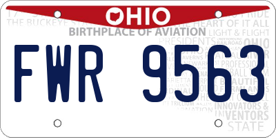 OH license plate FWR9563