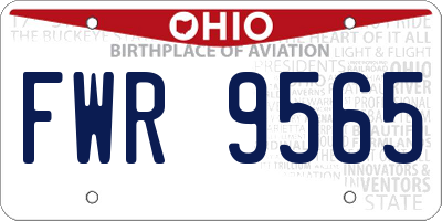 OH license plate FWR9565