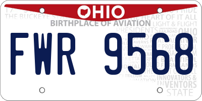 OH license plate FWR9568
