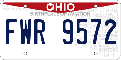 OH license plate FWR9572