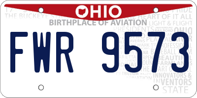 OH license plate FWR9573
