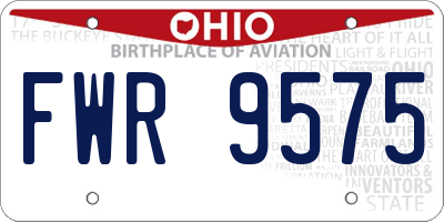 OH license plate FWR9575