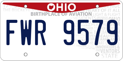 OH license plate FWR9579