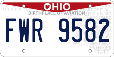 OH license plate FWR9582