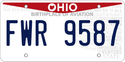 OH license plate FWR9587