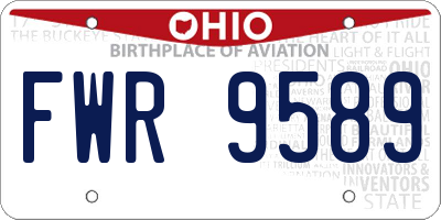 OH license plate FWR9589