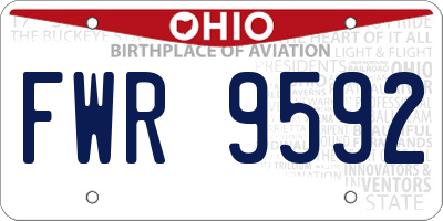 OH license plate FWR9592