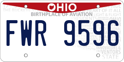 OH license plate FWR9596