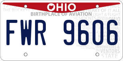 OH license plate FWR9606