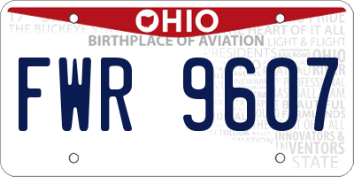OH license plate FWR9607
