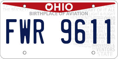 OH license plate FWR9611