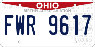 OH license plate FWR9617