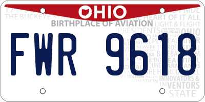 OH license plate FWR9618
