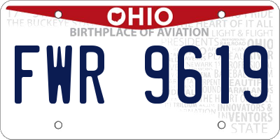 OH license plate FWR9619