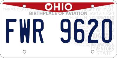 OH license plate FWR9620