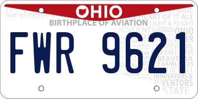 OH license plate FWR9621