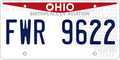 OH license plate FWR9622