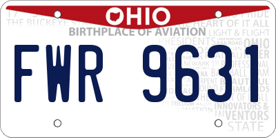 OH license plate FWR9631