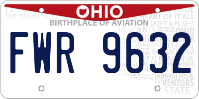 OH license plate FWR9632
