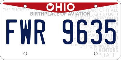 OH license plate FWR9635